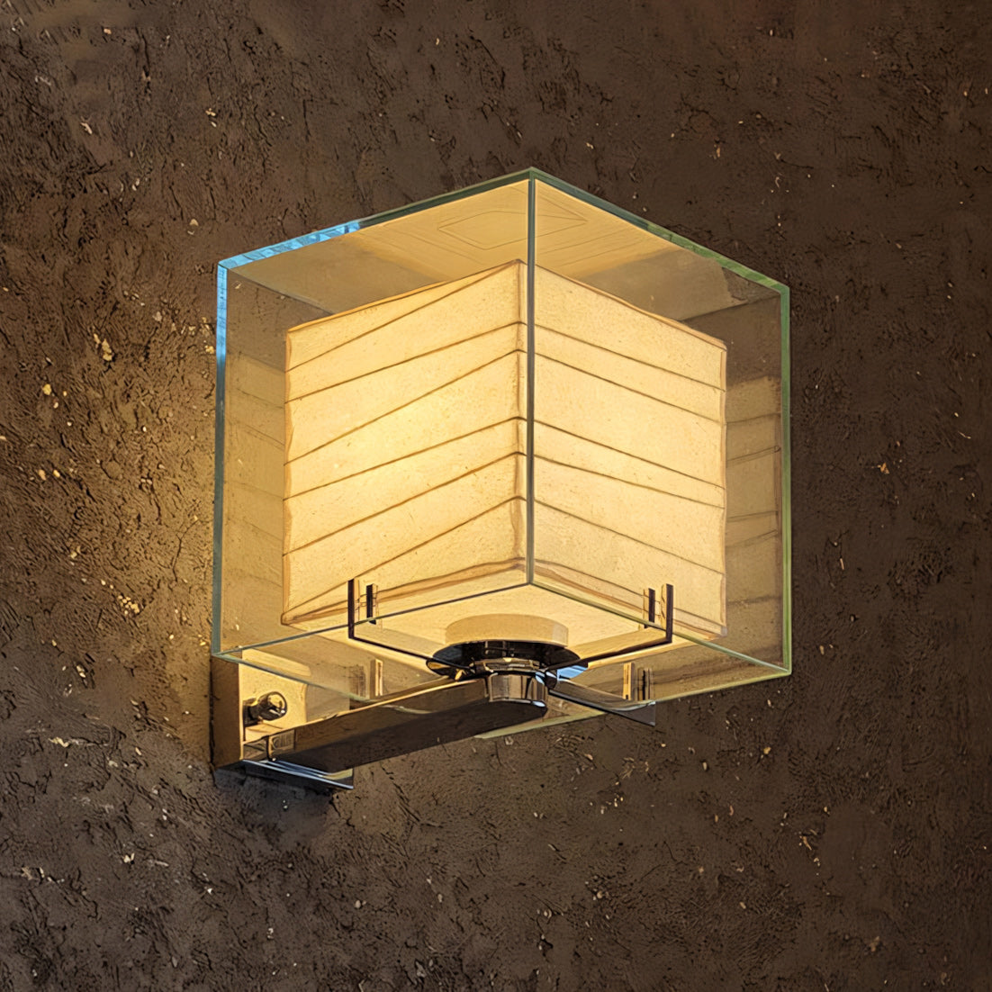 Acrylic Cube Paper Lantern Wall Sconce