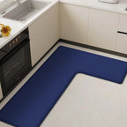 L-Shaped Anti-Fatigue Kitchen Mat with Non-Slip Backing – Soft Flannel, Washable and Highly Absorbent Kitchen Rug