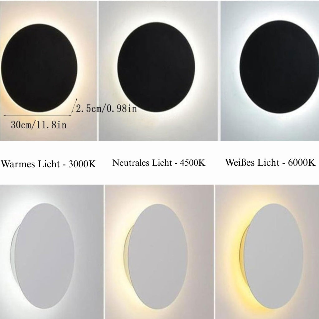 LumoLite: Round LED Wall Lamp made of Iron with Warm White Light & Modern Design – for Living Room & Bedroom