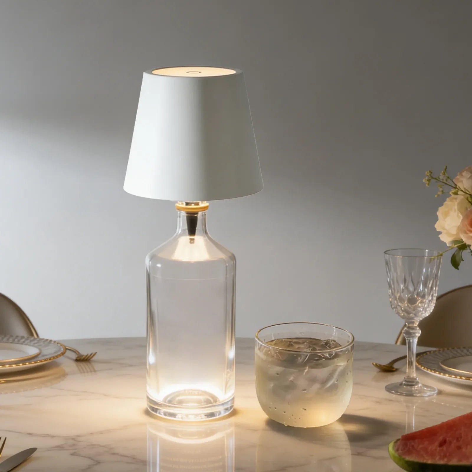 Table Lamp LED Bottle Insert Rechargeable Touch Control