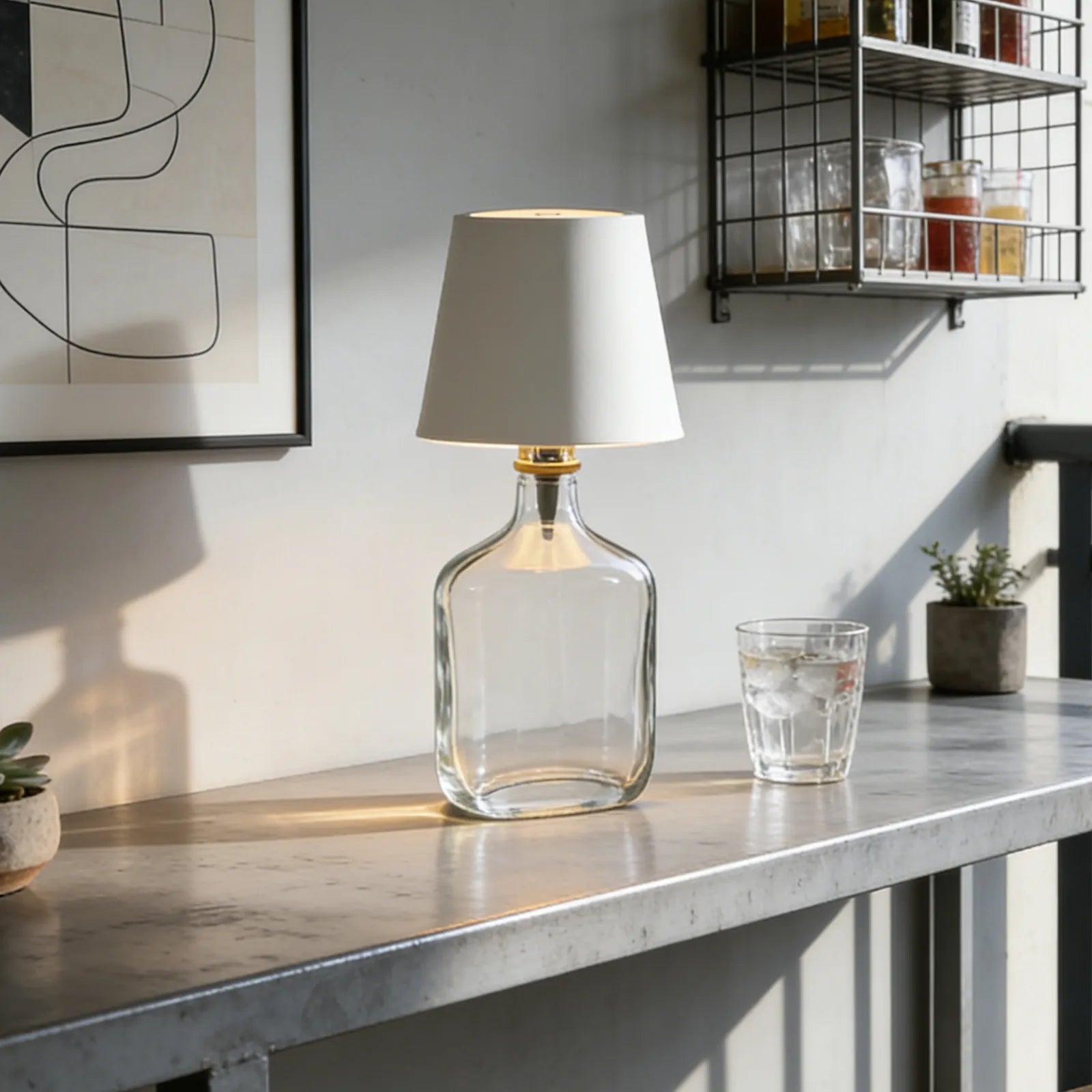 Table Lamp LED Bottle Insert Rechargeable Touch Control