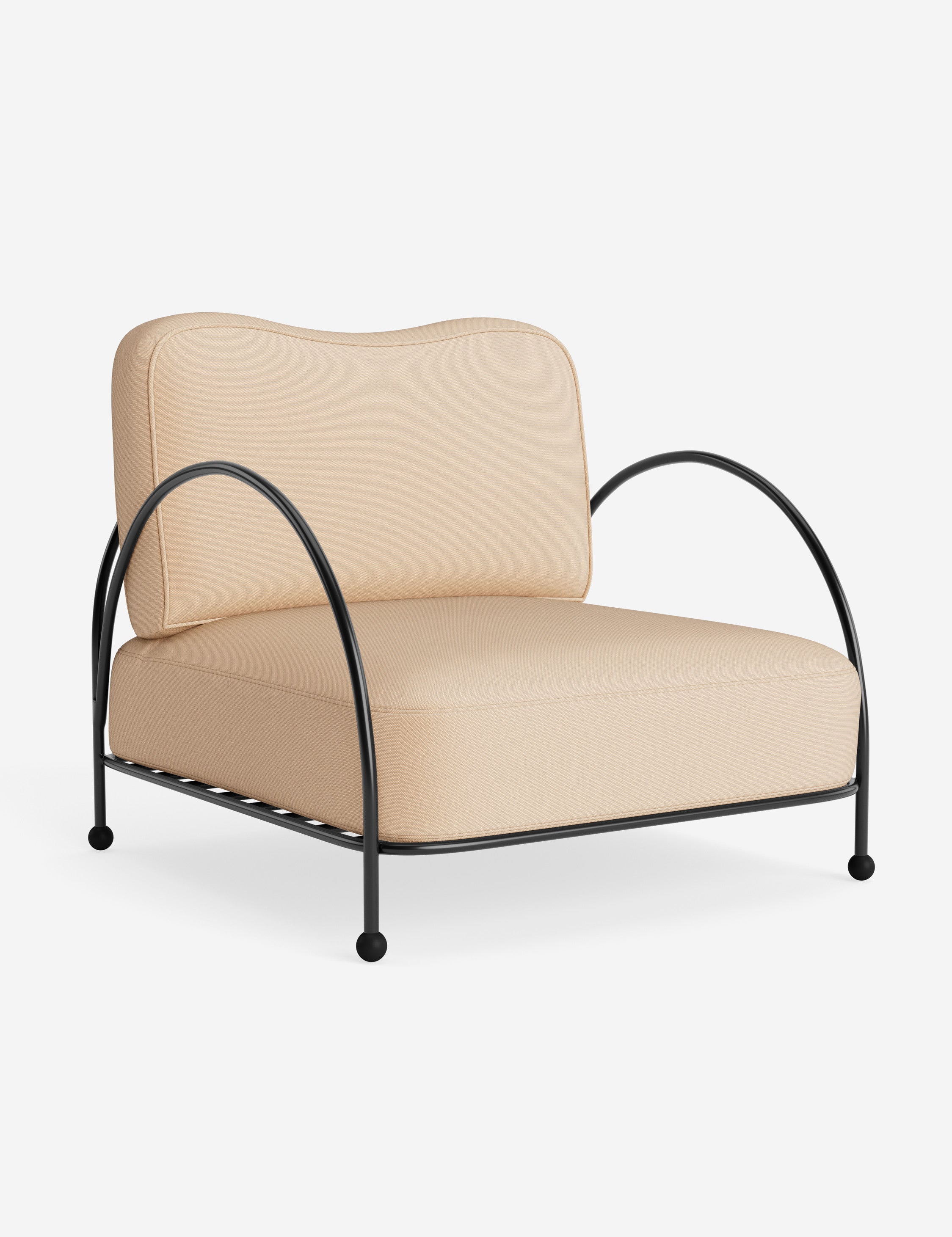 Luna Outdoor Accent Chair | Slim Metal Frame, Supportive Seat