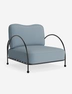 Luna Outdoor Accent Chair | Slim Metal Frame, Supportive Seat