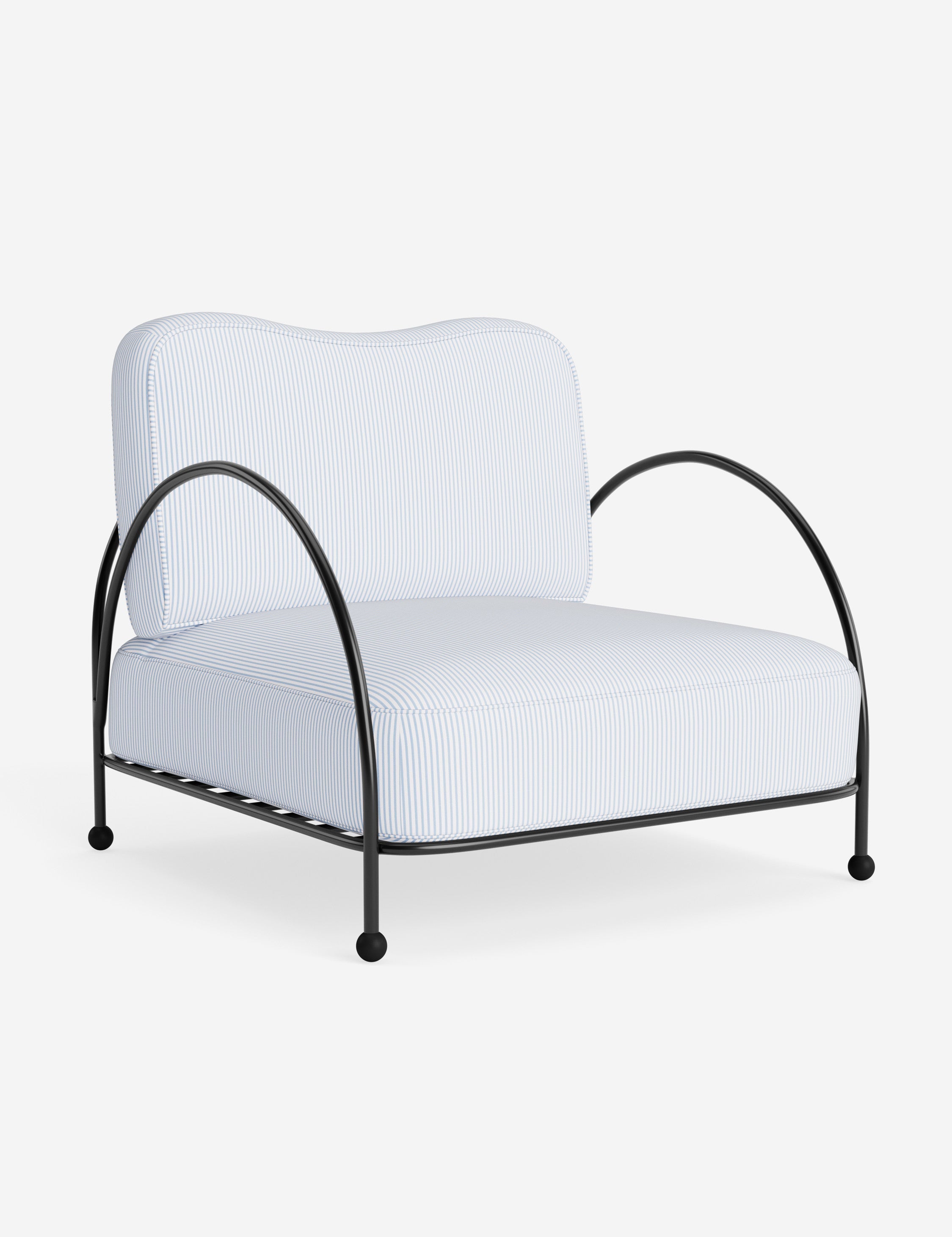Luna Outdoor Accent Chair | Slim Metal Frame, Supportive Seat