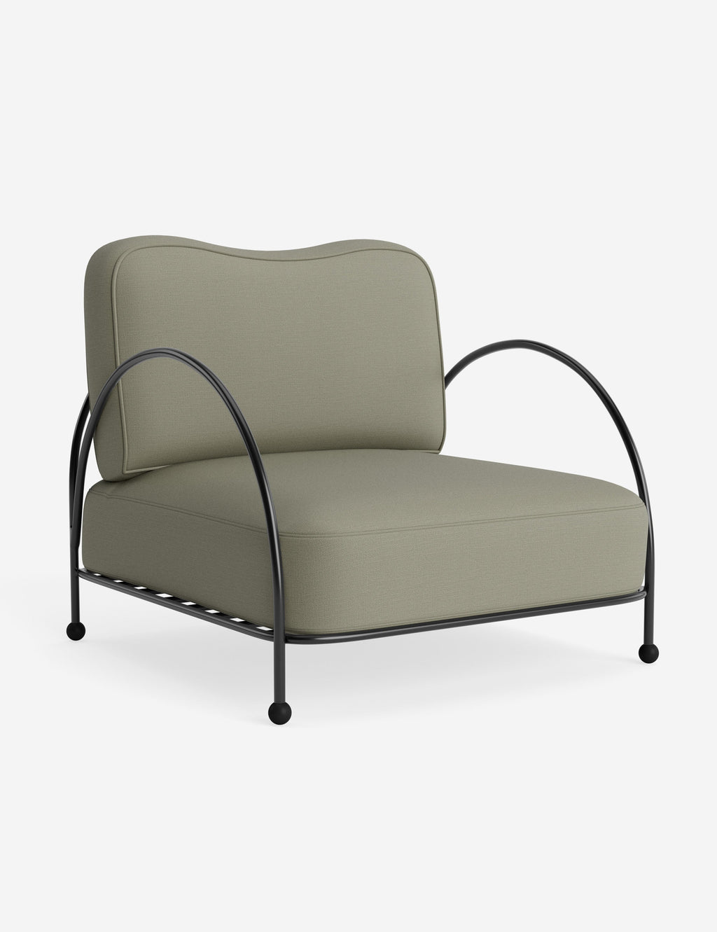 Luna Outdoor Accent Chair | Slim Metal Frame, Supportive Seat