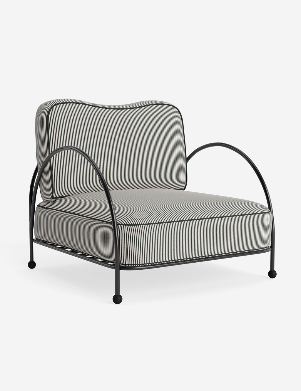 Luna Outdoor Accent Chair | Slim Metal Frame, Supportive Seat
