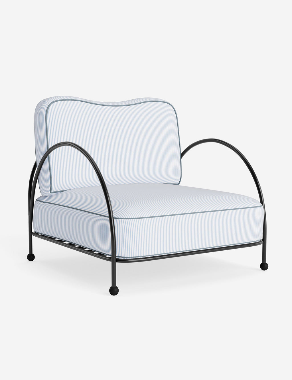 Luna Outdoor Accent Chair | Slim Metal Frame, Supportive Seat