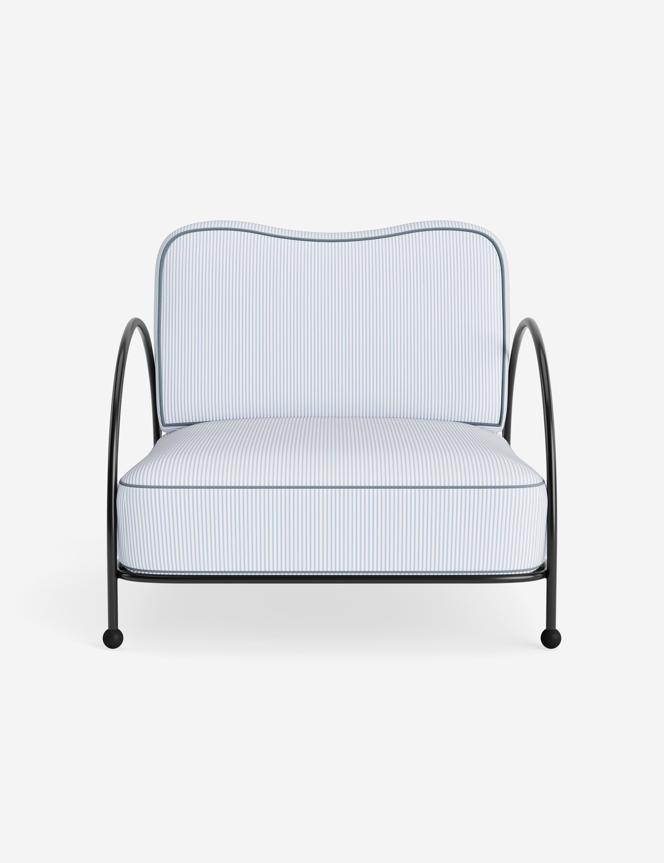 Luna Outdoor Accent Chair | Slim Metal Frame, Supportive Seat