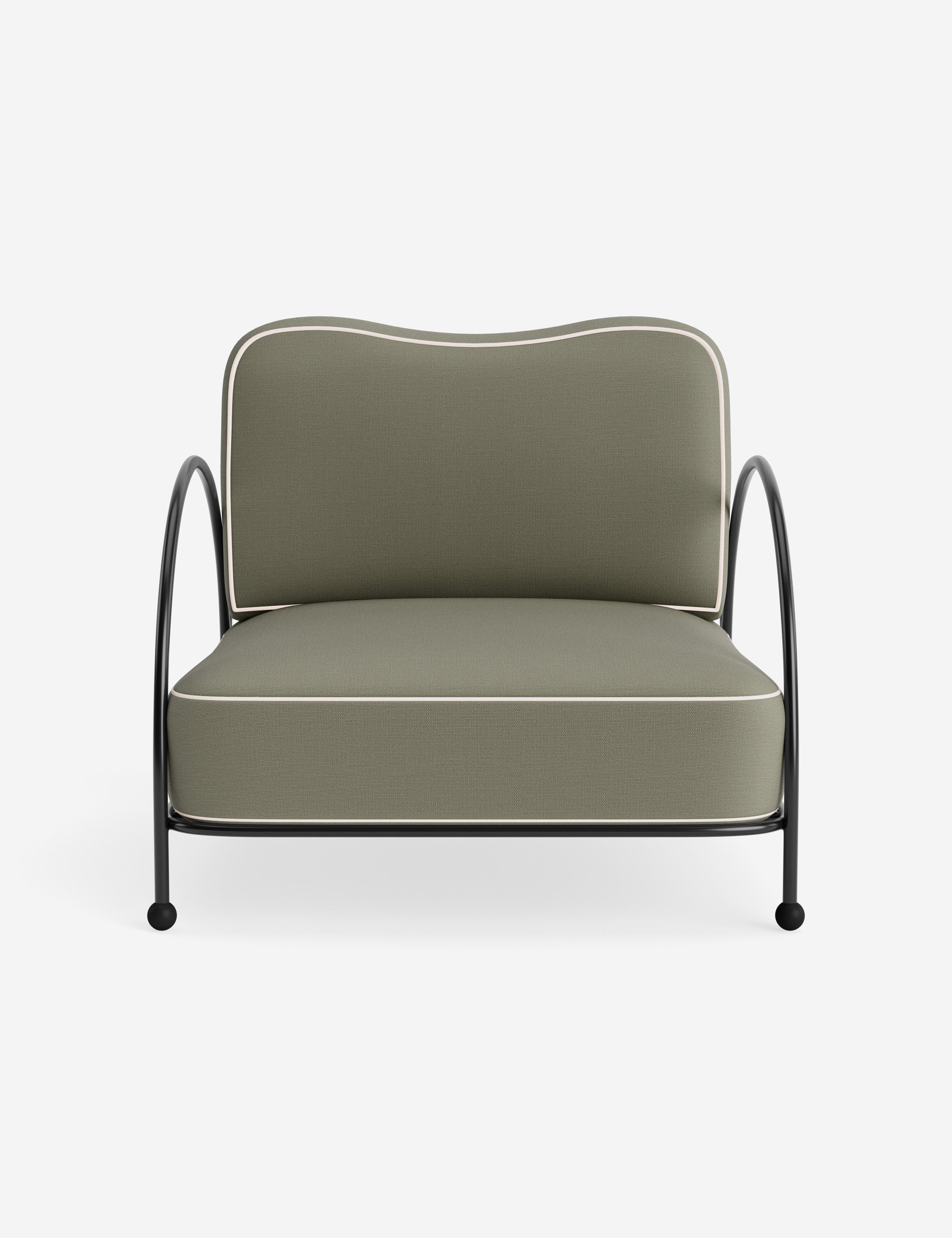 Luna Outdoor Accent Chair | Slim Metal Frame, Supportive Seat