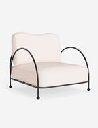 Luna Outdoor Accent Chair | Slim Metal Frame, Supportive Seat