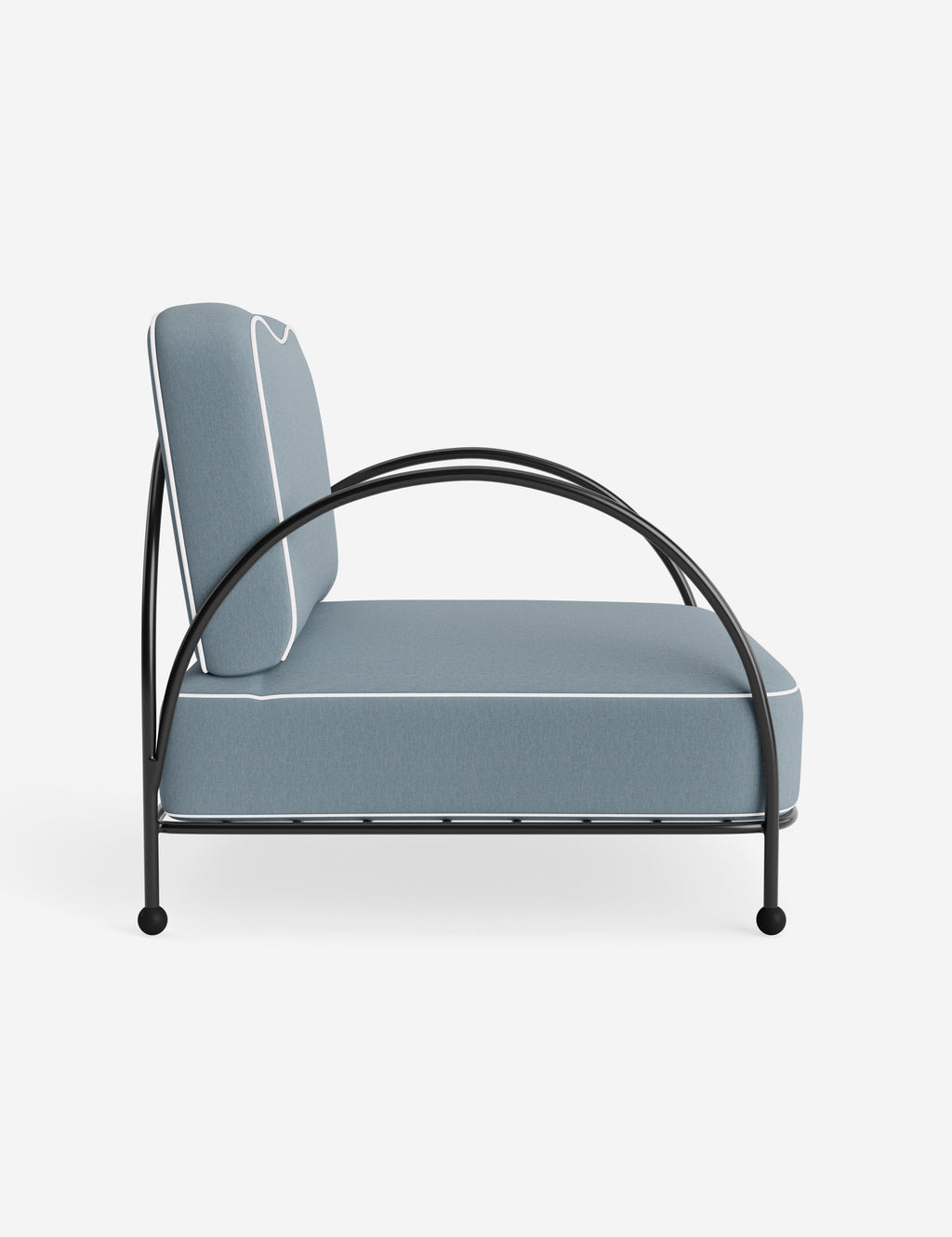 Luna Outdoor Accent Chair | Slim Metal Frame, Supportive Seat