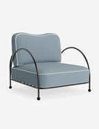 Luna Outdoor Accent Chair | Slim Metal Frame, Supportive Seat