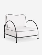Luna Outdoor Accent Chair | Slim Metal Frame, Supportive Seat