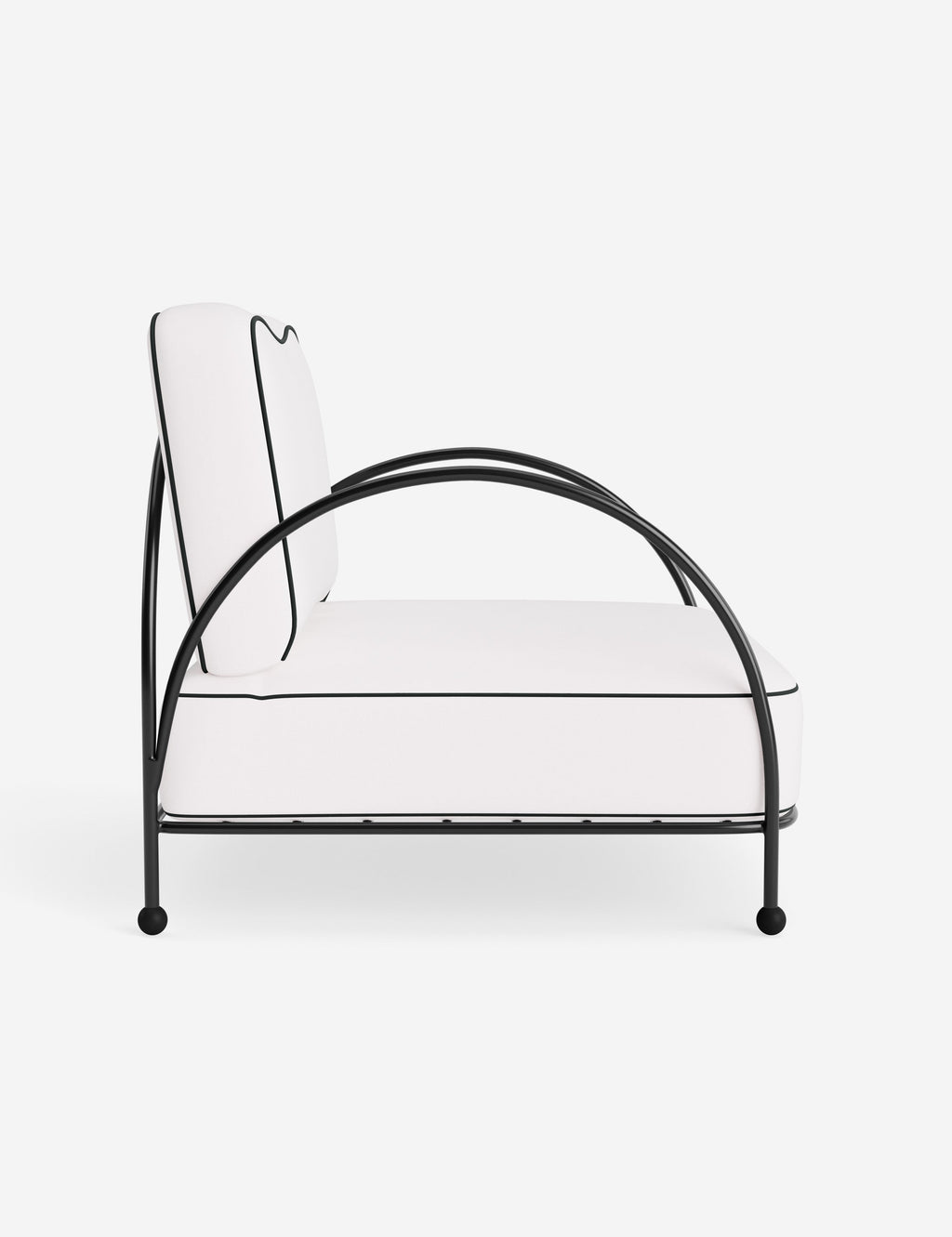 Luna Outdoor Accent Chair | Slim Metal Frame, Supportive Seat
