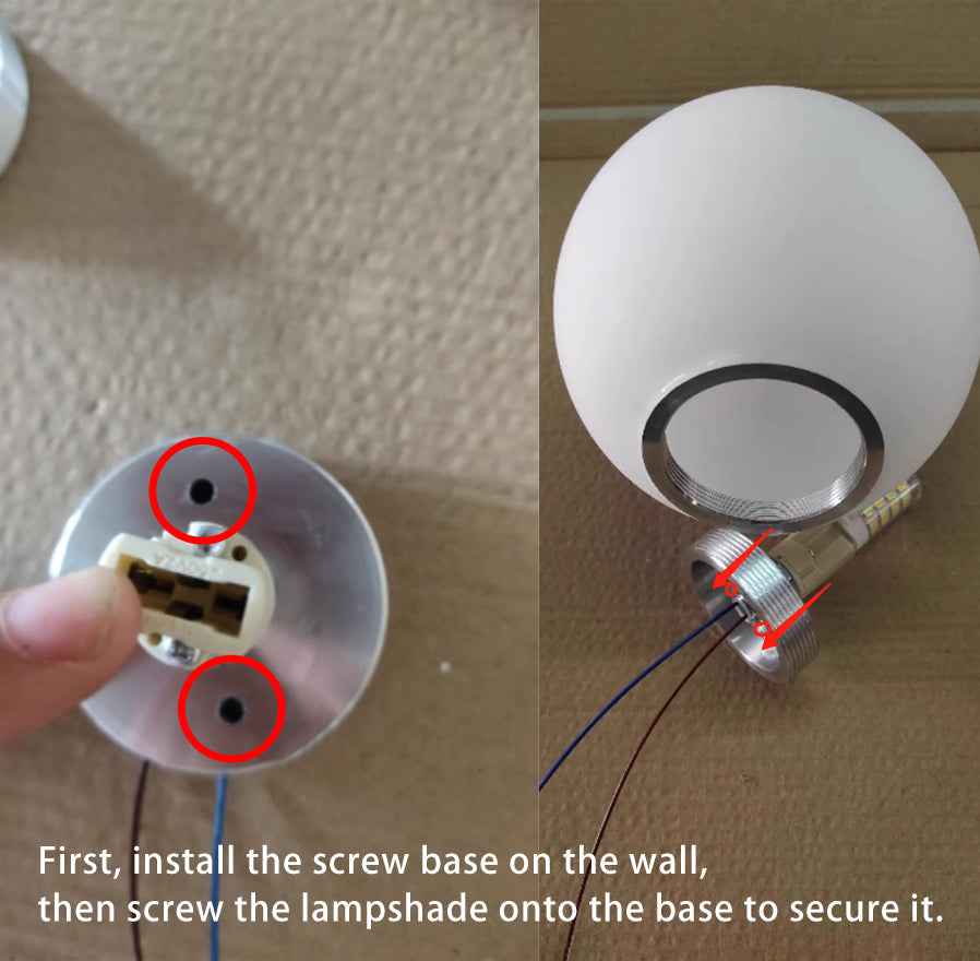 Contemporary Minimalist Orb Glass 1-Light Wall Sconce for Living Room
