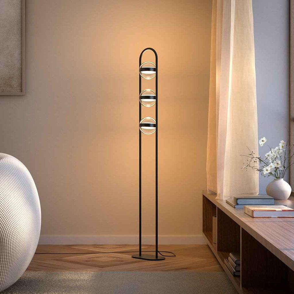 Viro LED Floor Lamp | Floating Glass Spheres, Dimming Function