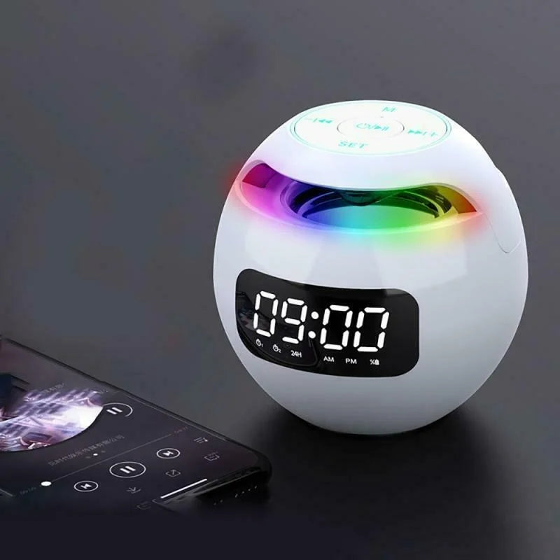 LED Alarm Clock with Bluetooth Speaker, 5W Output, 2200mAh Battery