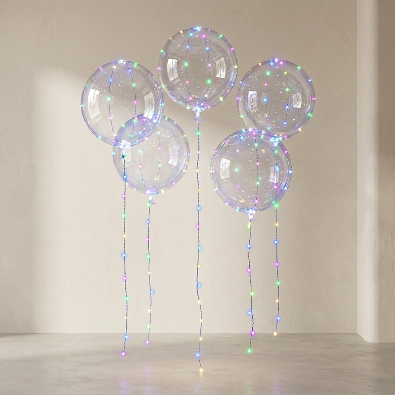 LED Party Balloon Latex Battery Powered Changeable Light Modes Indoor Decor