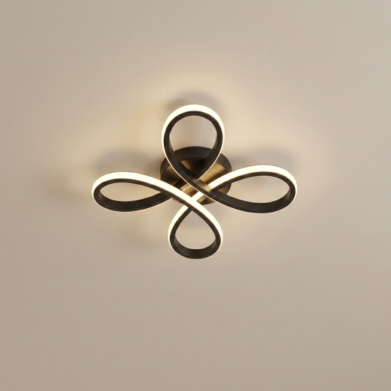 LED Ceiling Light Dimmable Iron Clover Design, Adjustable Dimming