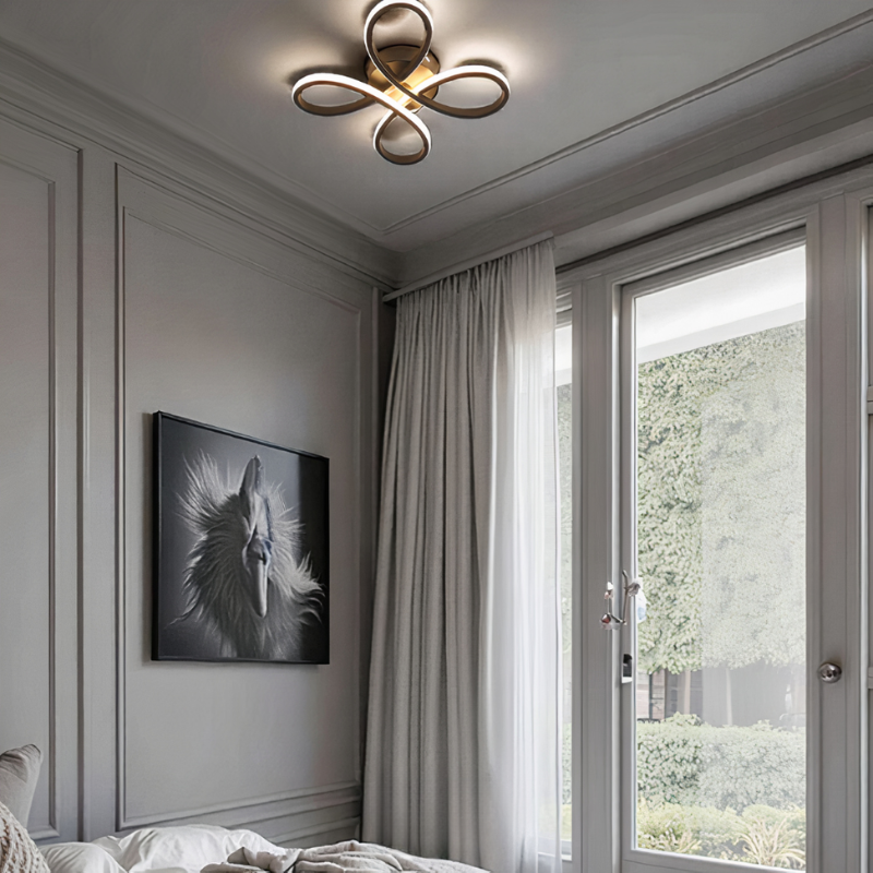LED Ceiling Light Dimmable Iron Clover Design, Adjustable Dimming