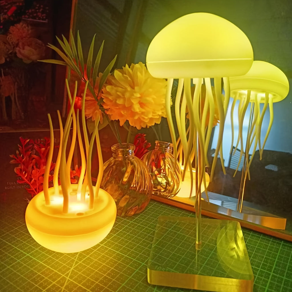 LED Jellyfish Aquarium Lamp USB Rechargeable Color Changing Night Light