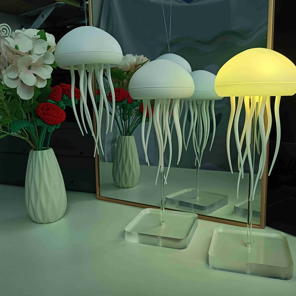 LED Jellyfish Aquarium Lamp USB Rechargeable Color Changing Night Light