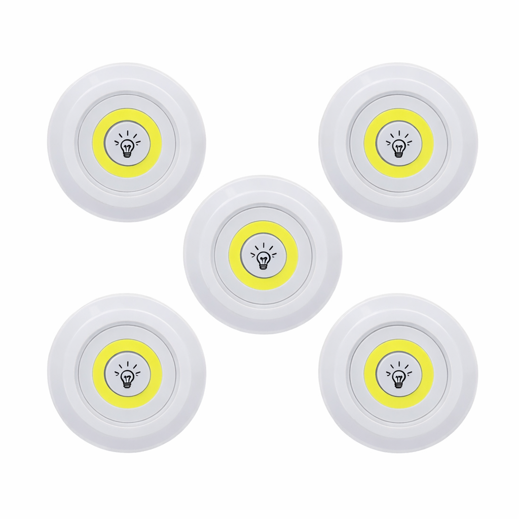 LED Light Battery Operated Remote Control Adjustable Brightness Self Adhesive