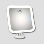 Magnifying Makeup Mirror 10X Magnification LED Light Suction Cup Mount White