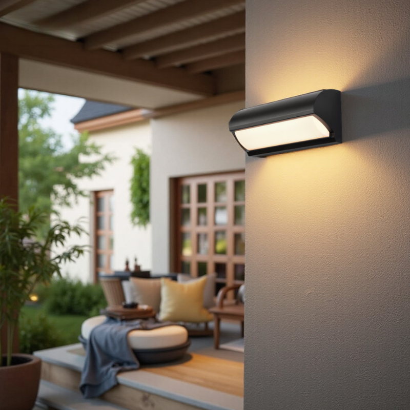 LED Outdoor Wall Light Black, Weatherproof, Energy Efficient Sconce