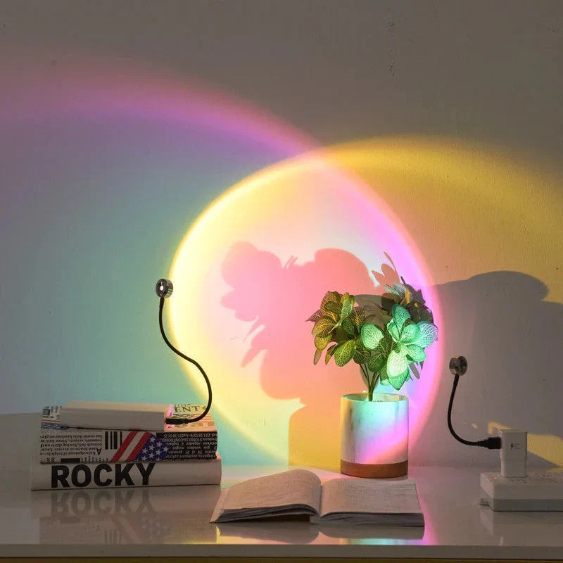 LED Light Projector, 12 cm Height, 7 Color Modes, USB Powered