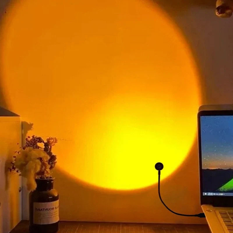 LED Light Projector, 12 cm Height, 7 Color Modes, USB Powered