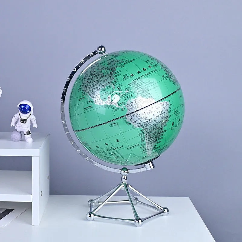 LED Rotating World Globe Lamp with Rotating Display and Warm LED Light