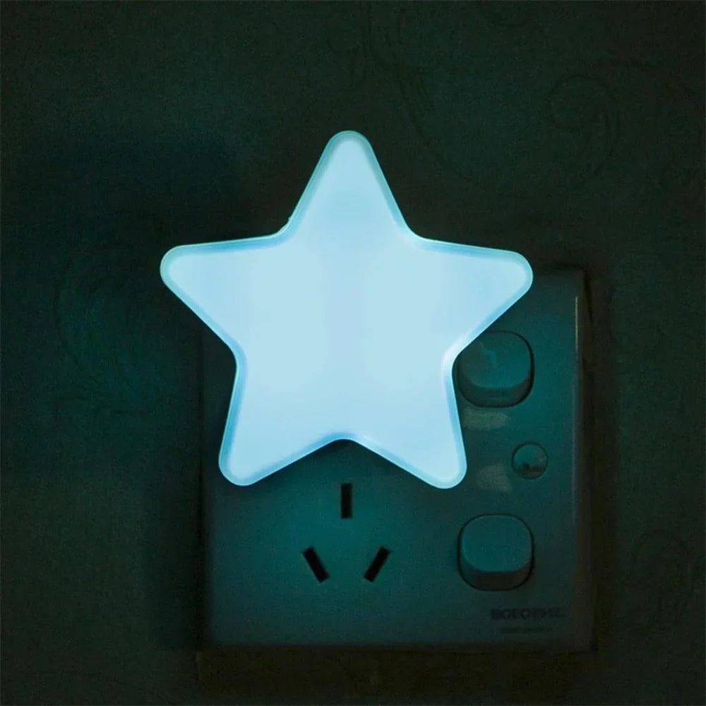 LED Night Light Star Shape Plug In Warm White Indoor Use