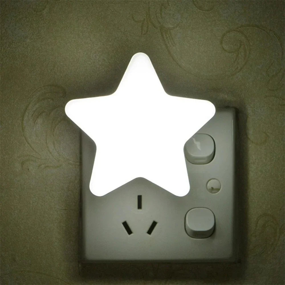 LED Night Light Star Shape Plug In Warm White Indoor Use