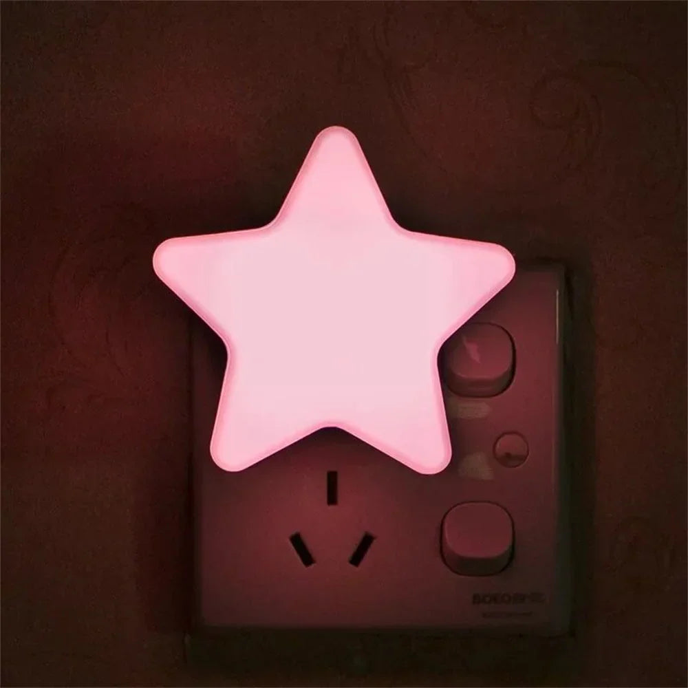 LED Night Light Star Shape Plug In Warm White Indoor Use