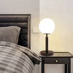 LED Table Lamp Glass Globe Brass Finish, Elegant Design