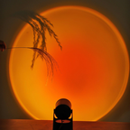 LED Table Lamp Sunset Projection Aluminum Glass USB Powered Indoor Light
