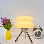 LED Tripod Table Lamp, Glass Shade, Iron Base