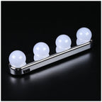 LED Vanity Light, 4 LED Bulbs, Battery Powered, Wall Mounted