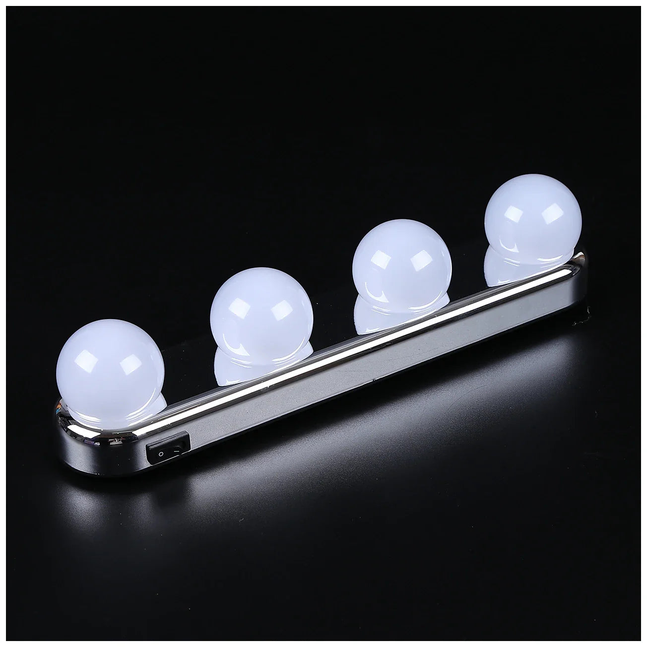 LED Vanity Light, 4 LED Bulbs, Battery Powered, Wall Mounted