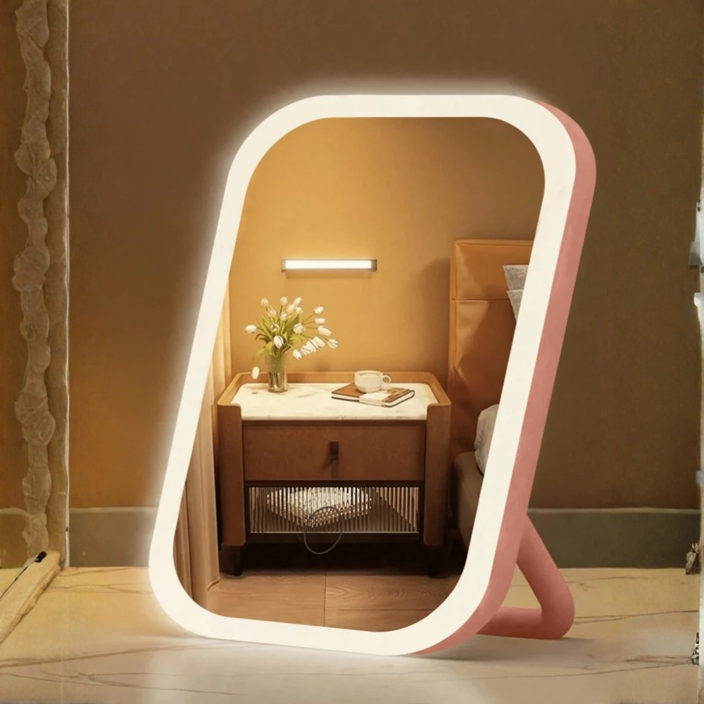 LED Vanity Mirror, Touch Control, USB Rechargeable, 3 Color Lighting