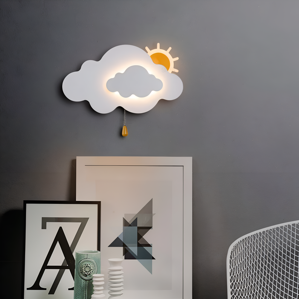 Cloud Wall Lamp, Built In LED Light, Wall Mounted, Three Light Colors