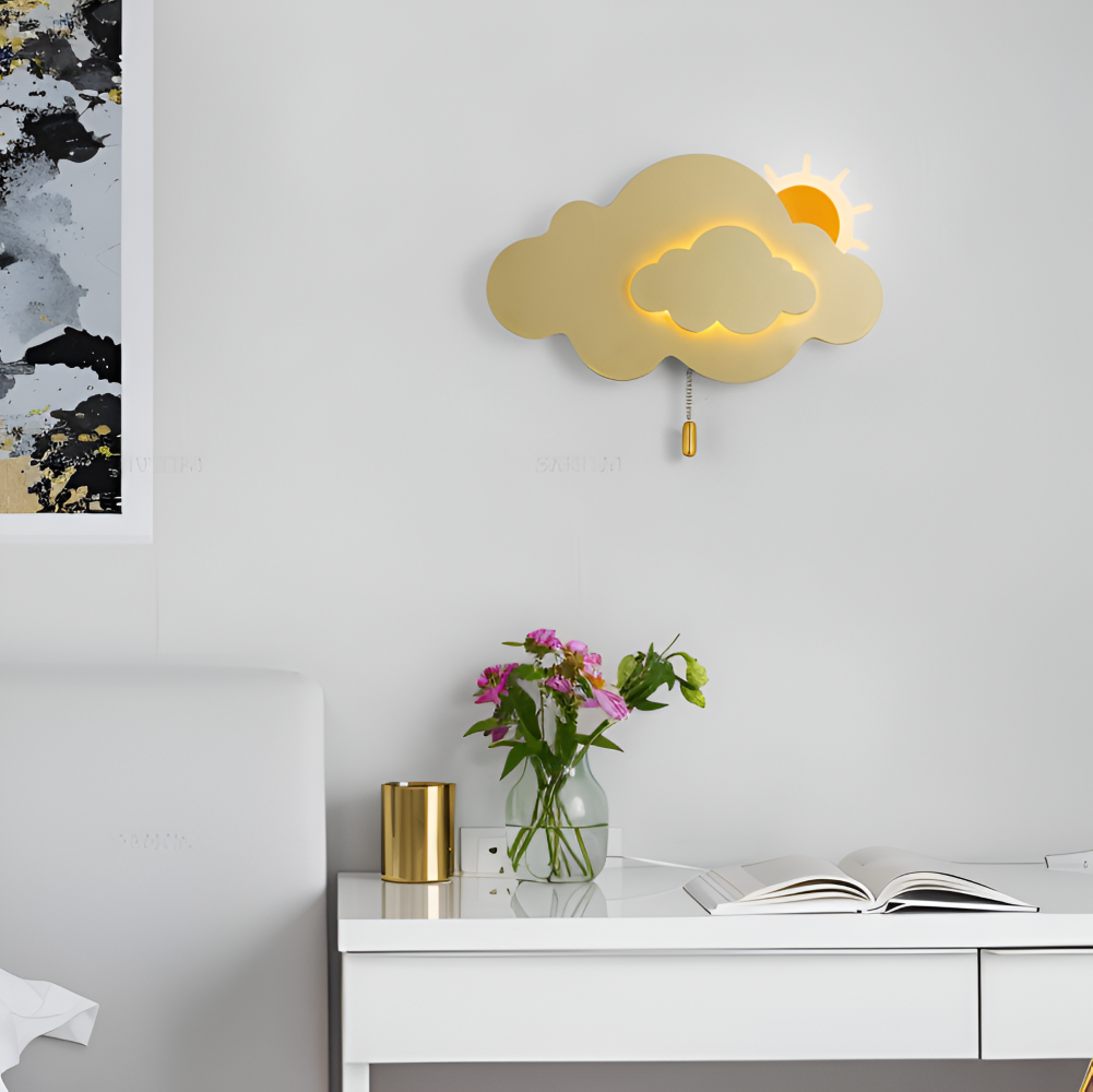 Cloud Wall Lamp, Built In LED Light, Wall Mounted, Three Light Colors