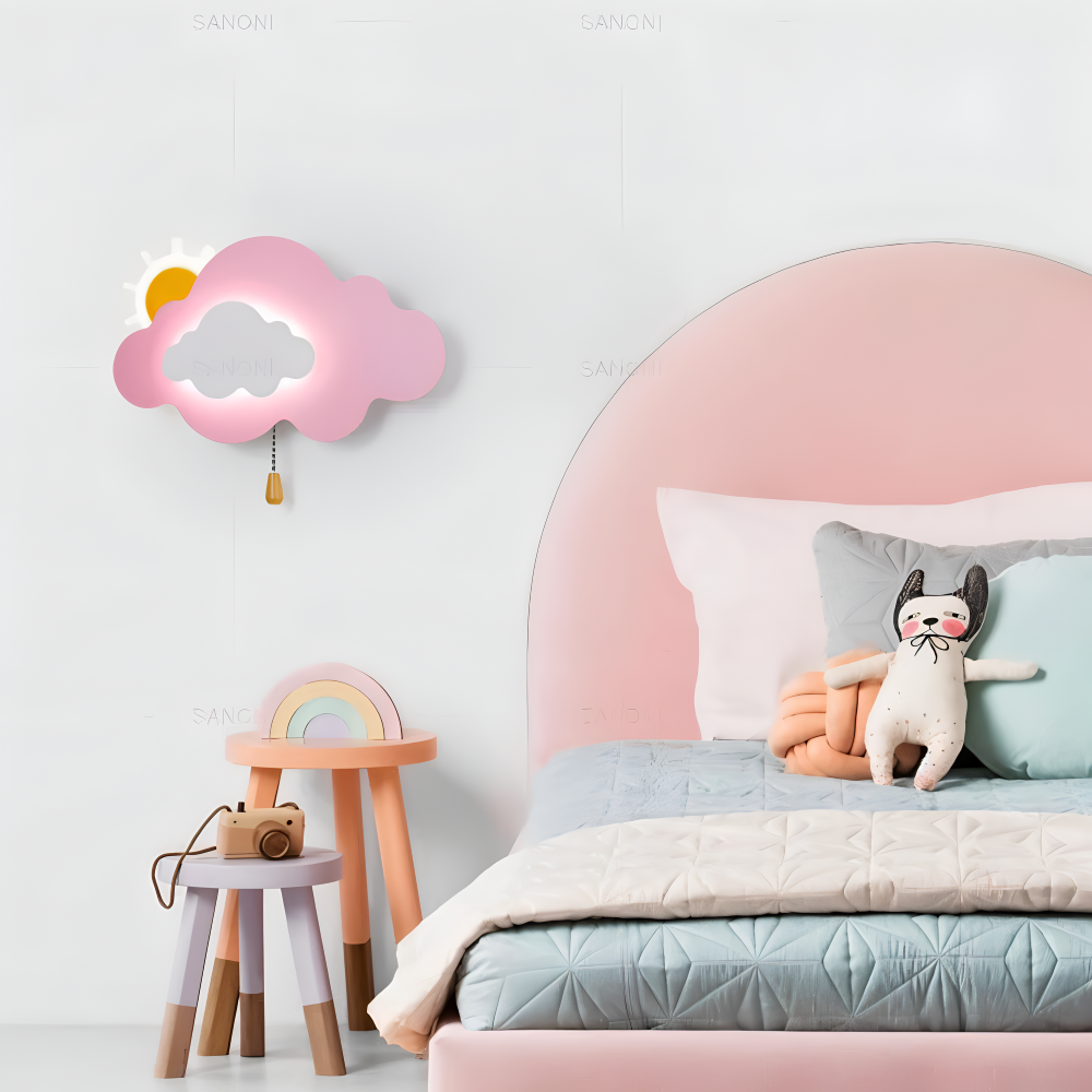 Cloud Wall Lamp, Built In LED Light, Wall Mounted, Three Light Colors
