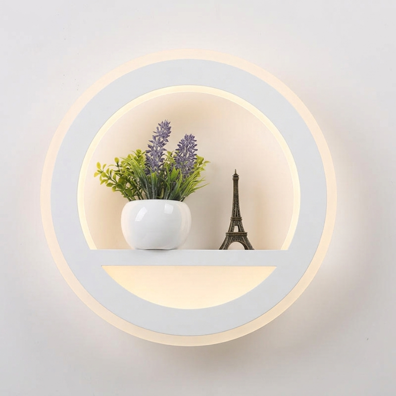 LED Wall Light Dimmable Remote Control Metal Acrylic Fixture