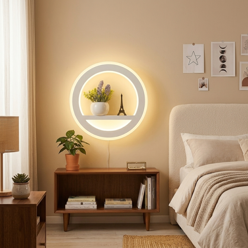 LED Wall Light Dimmable Remote Control Metal Acrylic Fixture