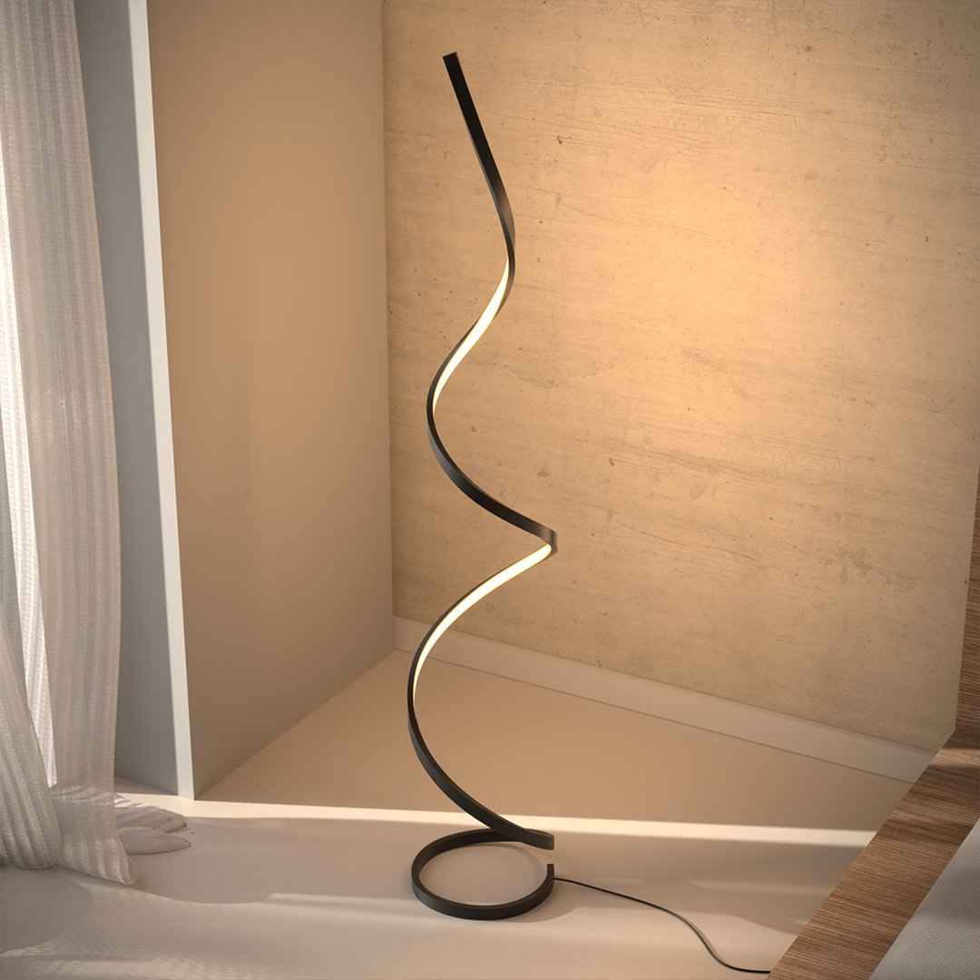 Wynd LED Floor Lamp | Twisted Minimalist Design, Dimming Function