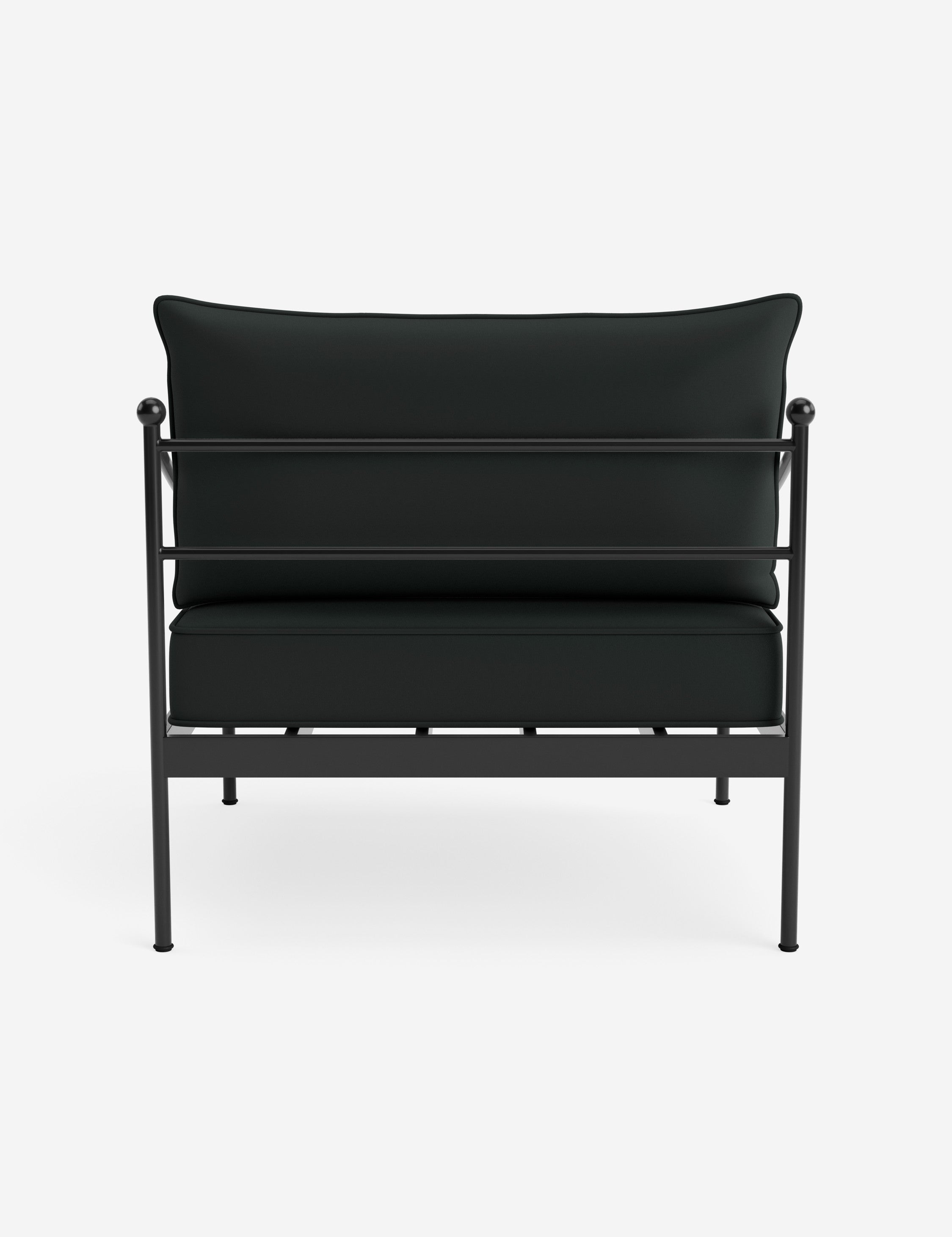 Lira Outdoor Accent Chair | Black Metal Frame, Chic Cushions