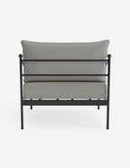 Lira Outdoor Accent Chair | Black Metal Frame, Chic Cushions