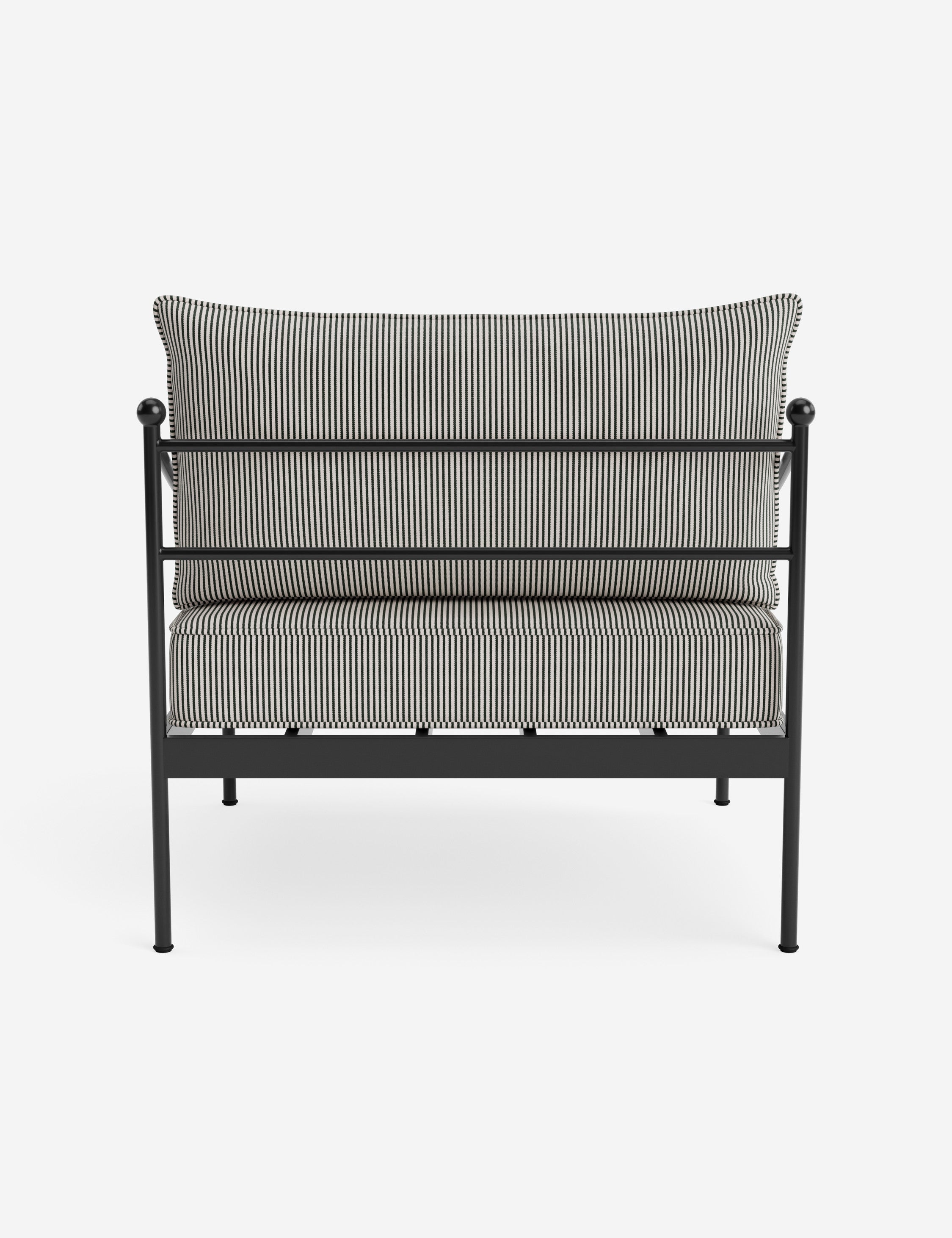 Lira Outdoor Accent Chair | Black Metal Frame, Chic Cushions